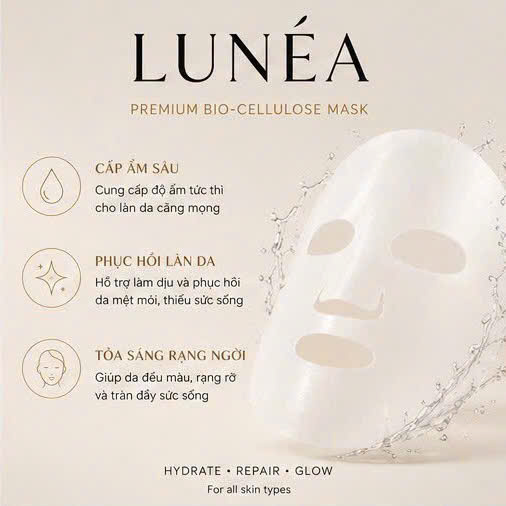 Combo LUNÉA Skincare Glow Combo 01 serum 05 mặt nạ - Ảnh 4